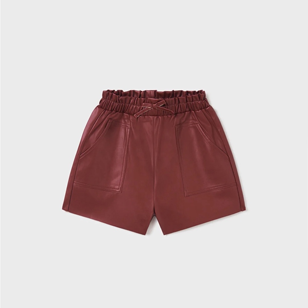 Size 8 Girls Mayoral Kids Burgundy Elastic Waist Shorts